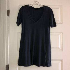 MAJ Blue Short Sleeved Pocketed V-necked T-shirt S